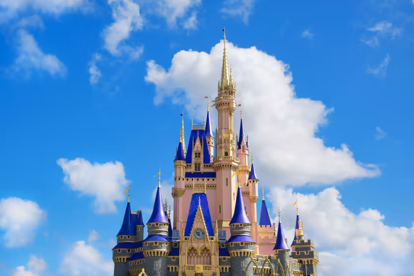Magical Castle Against Blue Sky