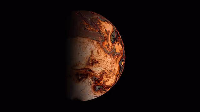 Brown Abstract Sphere Liquid Art