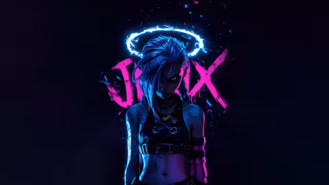 Jinx Neon Halo Dark Cyberpunk