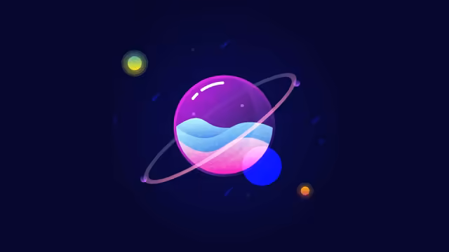 Colorful Planets in Space