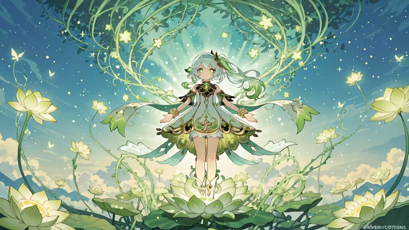Nahida Among Blooming Lotus Flowers
