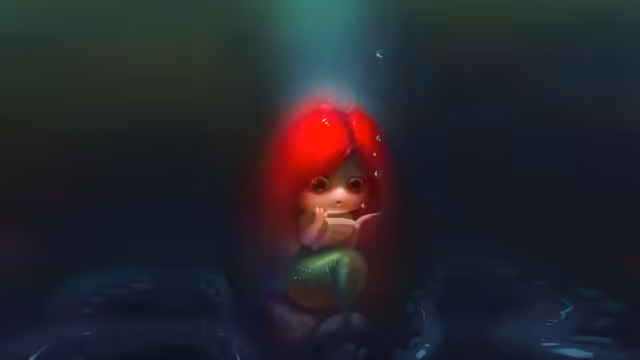 Cute Aesthetic Glowing Red Hair Character