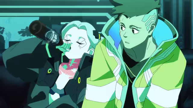 Cyberpunk Neon Characters In Tech Suits
