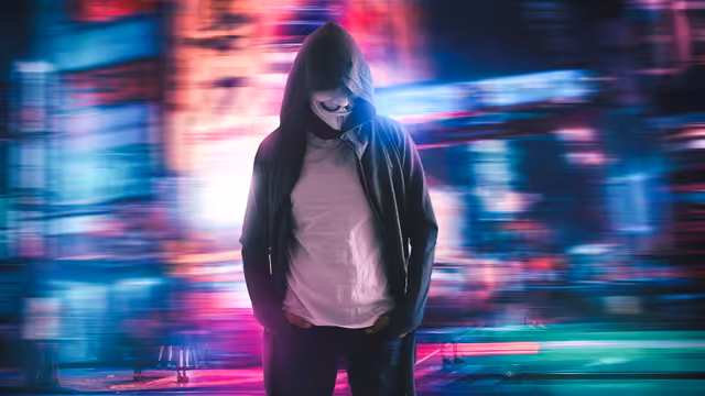 Anonymous Cyberpunk Neon Lights
