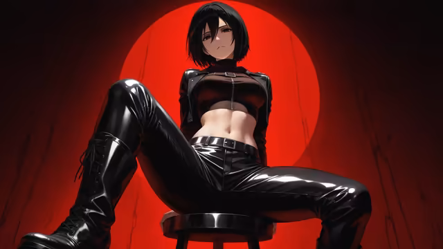 Mikasa Ackerman Leather Combat Black