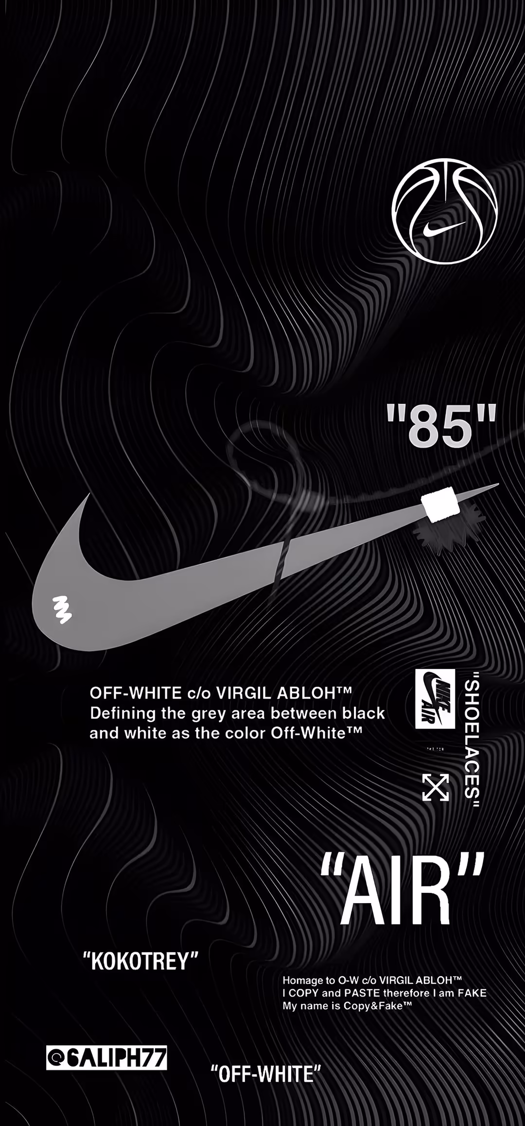 Virgil Abloh Nike Art HD — vertical abstract Full HD wallpaper