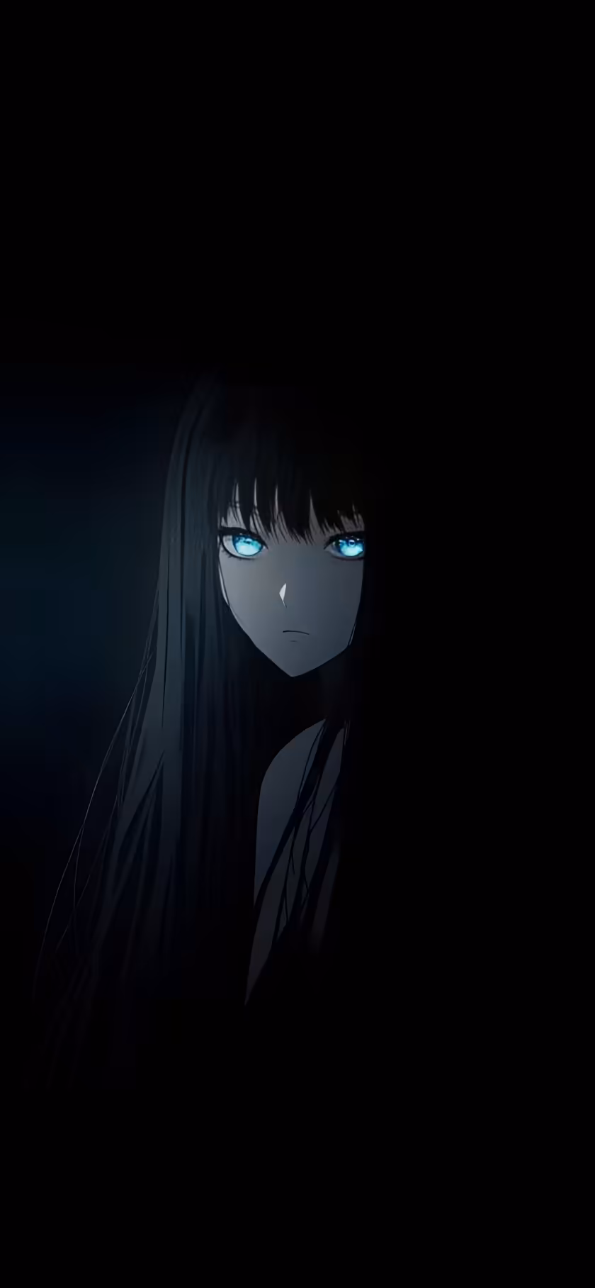 Dark Anime Girl Blue Eyes