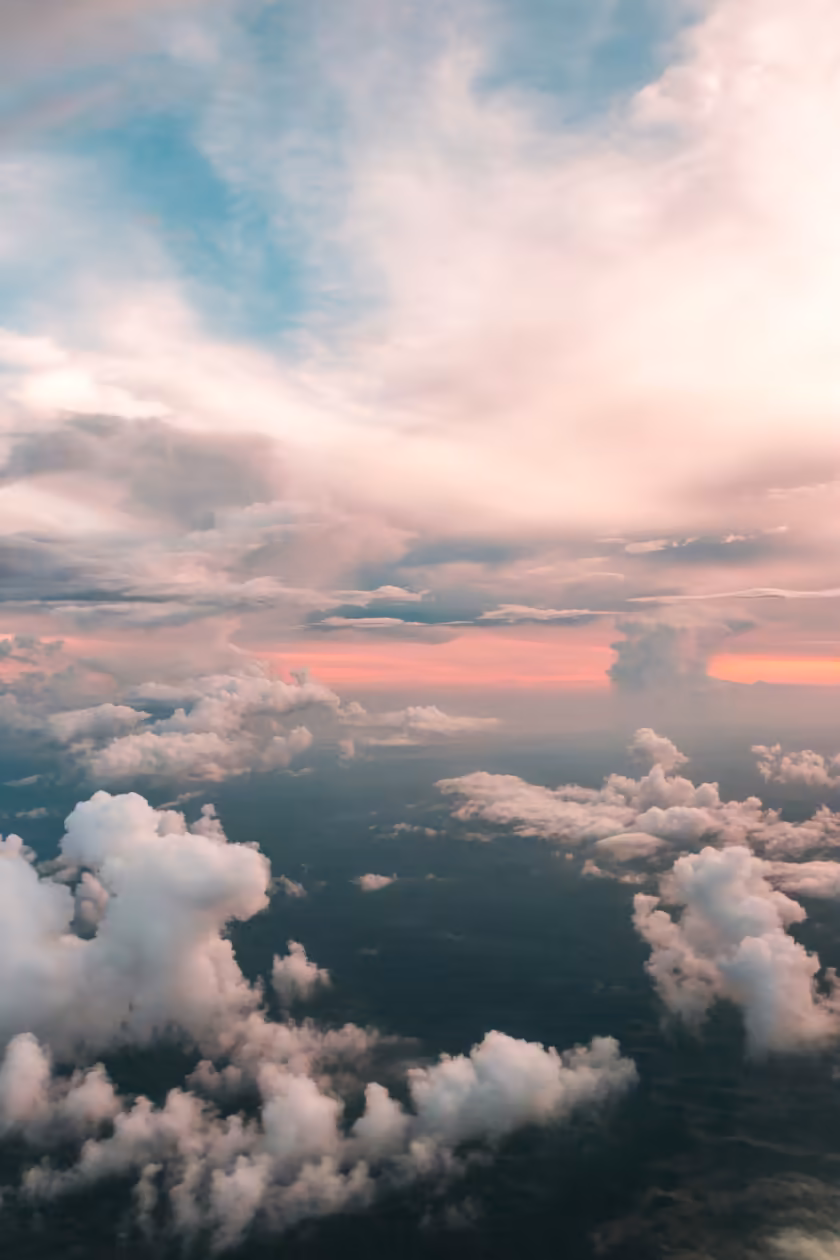 Aerial Sunset Over Clouds