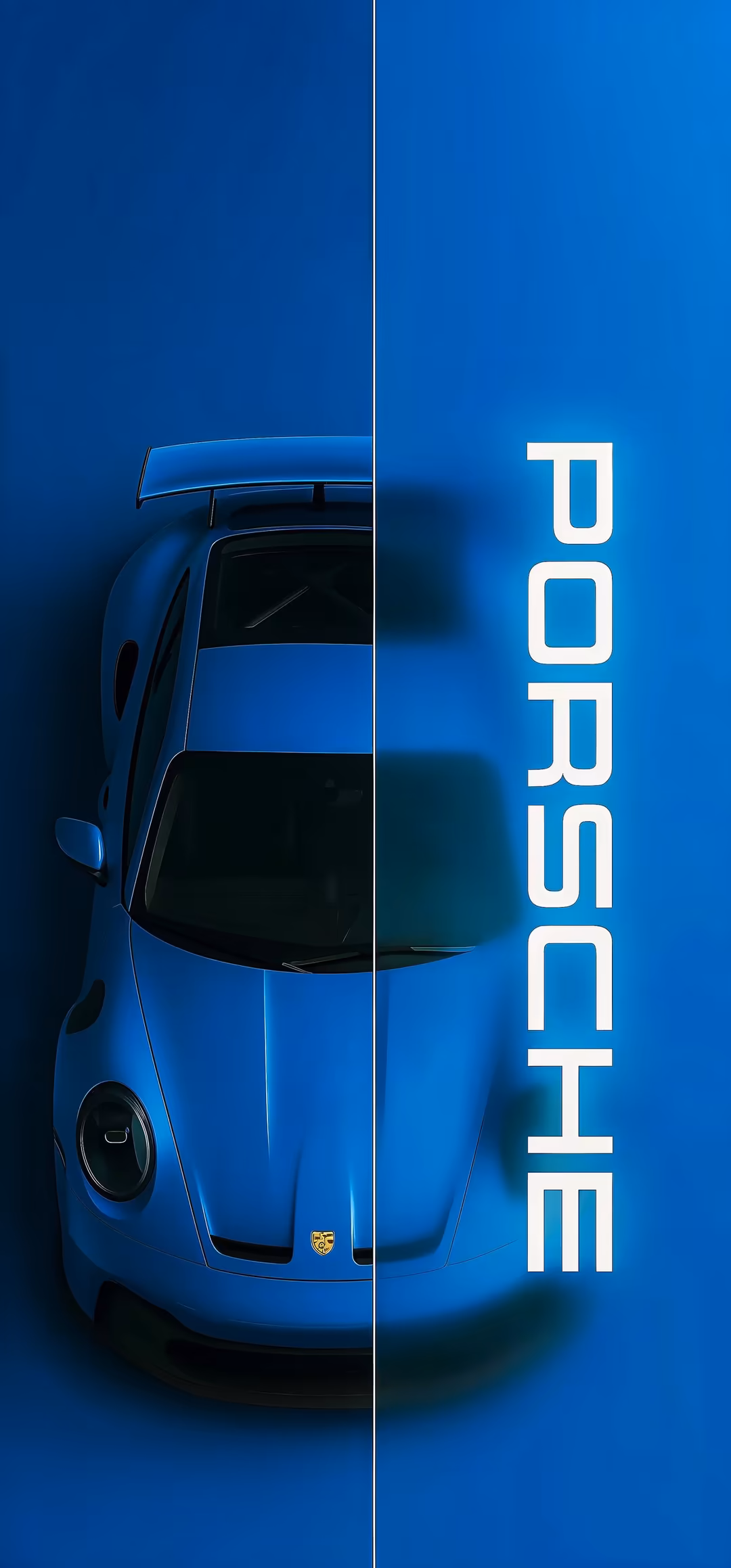 Blue Porsche Sports Car Minimal — supercars phone wallpaper in QHD