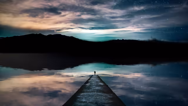 Alone On The Pier At Twilight
