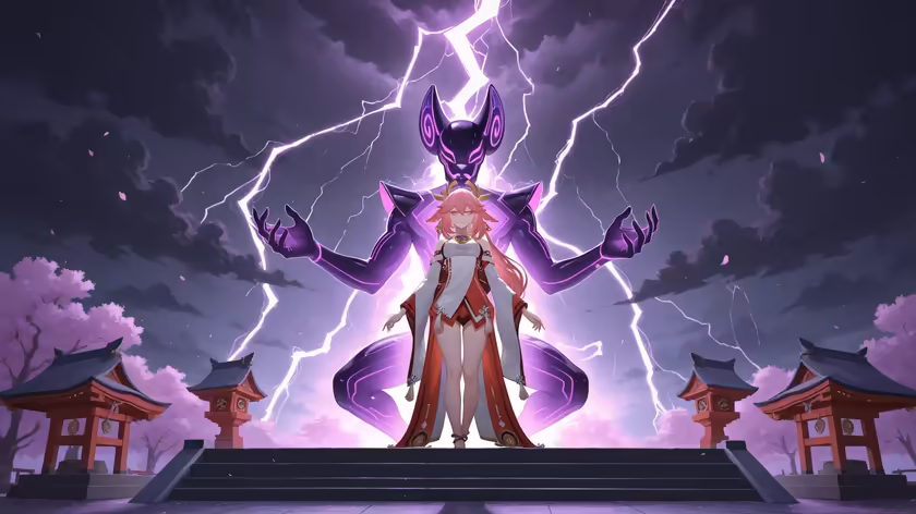 Yae Miko Purple Lightning Power