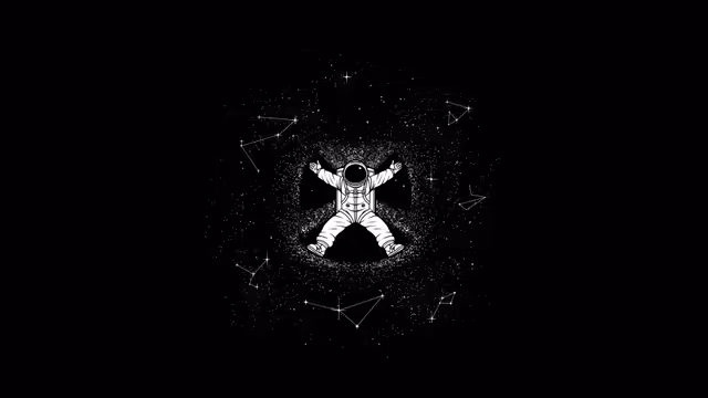Astronaut Among Cosmic Constellations