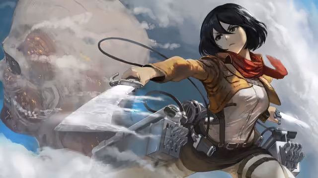 Mikasa Ackerman Cloud Sky Battle