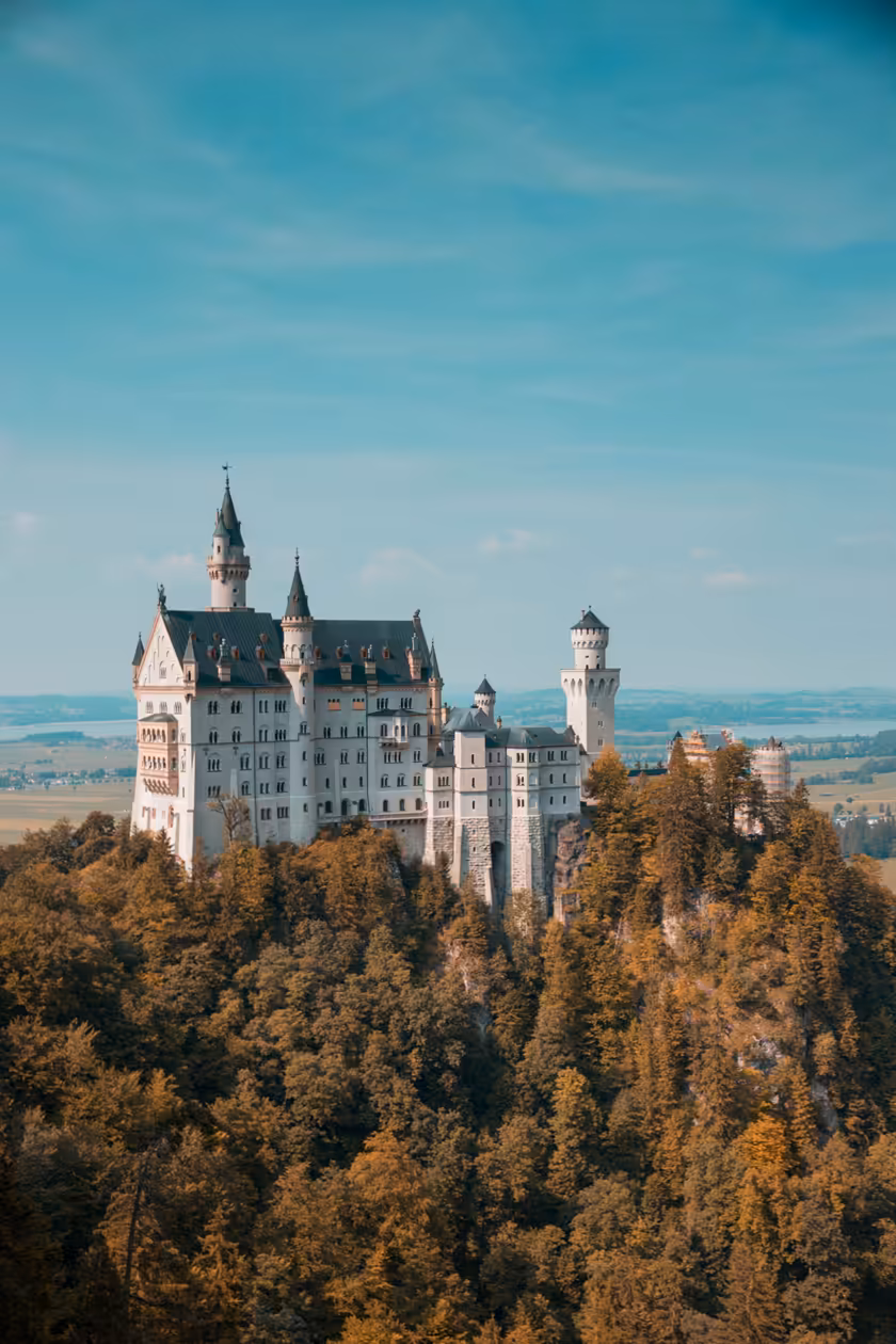Neuschwanstein Castle Among Golden Forests
