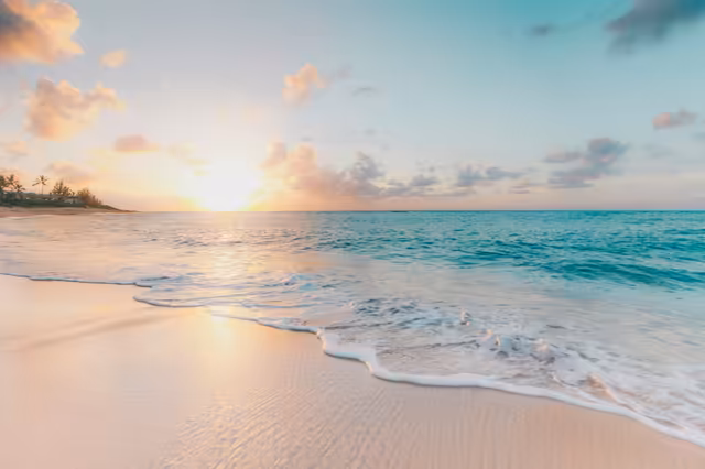 Tropical Beach Sunset Golden Hour