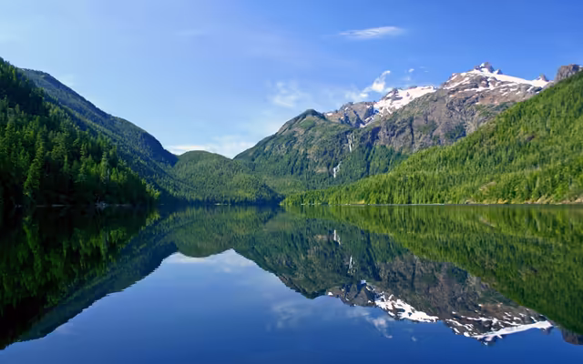 Mountain Lake Forest Reflection Landscape