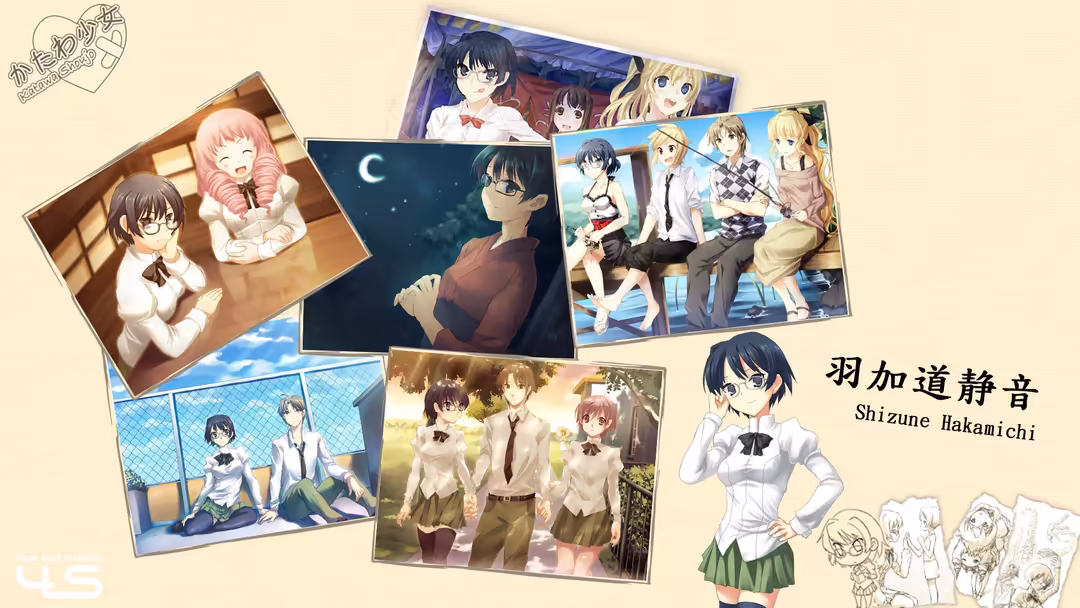 Anime character collage featuring multiple scenes of friends together, including school moments, night scenes, and character