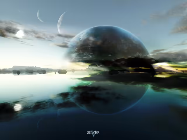 Alien Planet With Twin Moons Reflection