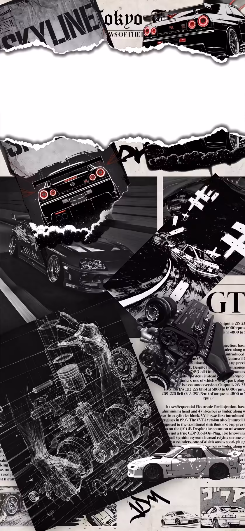Tokyo Street Racing Cars Collage