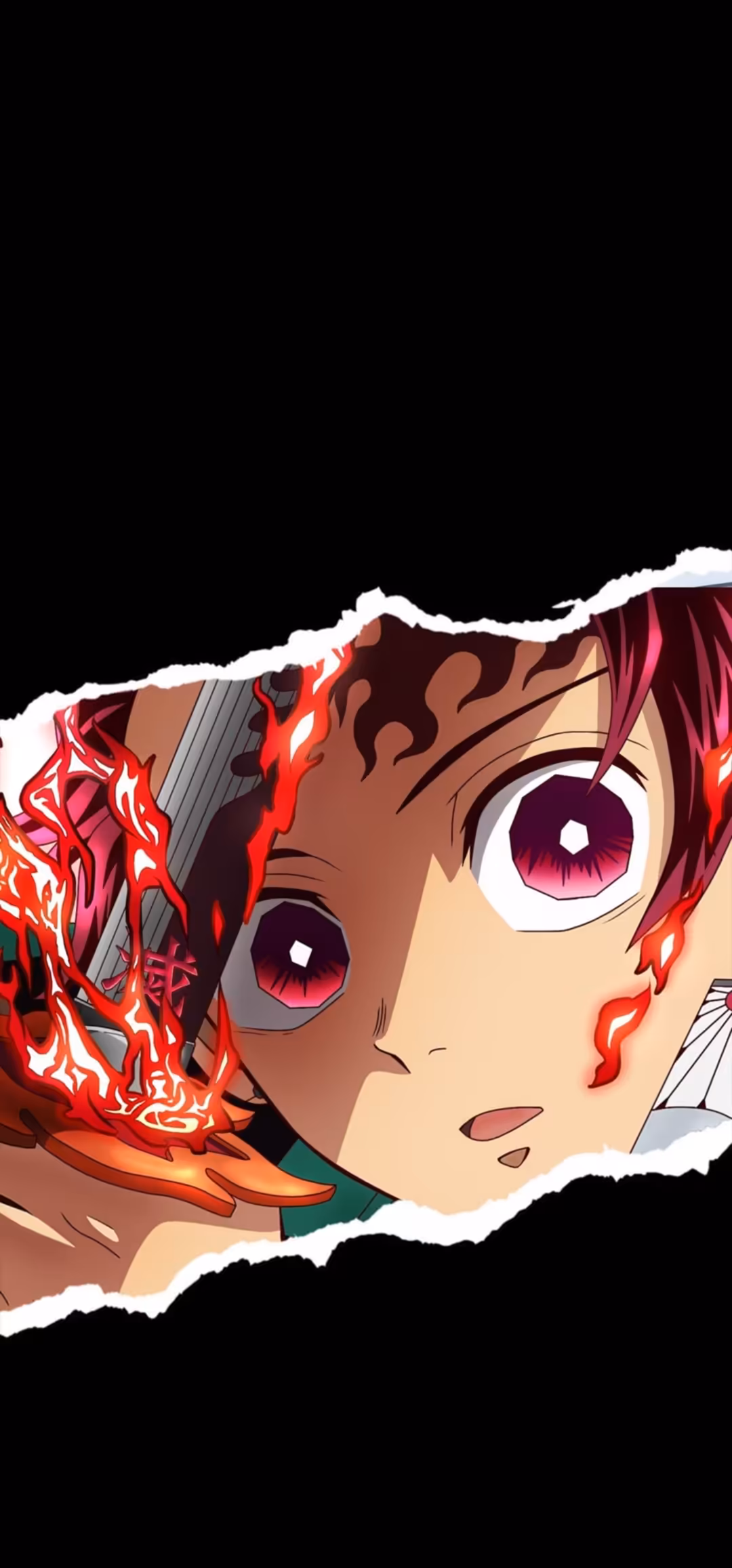 Red Haired Anime Girl Fire Eyes — vertical anime girl Full HD wallpaper