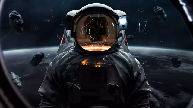 Astronaut in Space Above Earth