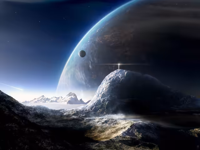 Alien Planet With Twin Moons Sci-Fi