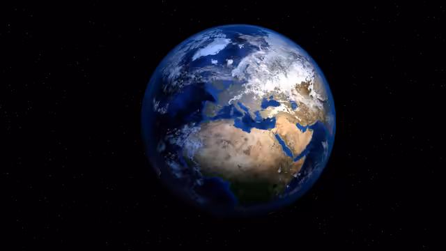Earth From Space In Starry Cosmos