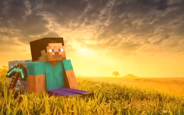 Minecraft Sunset Wallpaper – Epic Gaming Background
