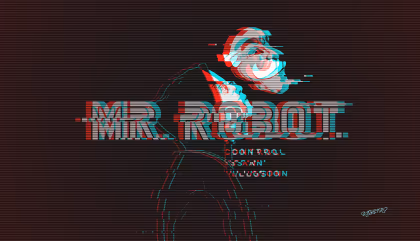 Glitch Robot Control Sci-Fi Portrait