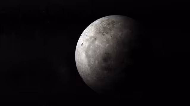 Moon Against Starry Black Sky