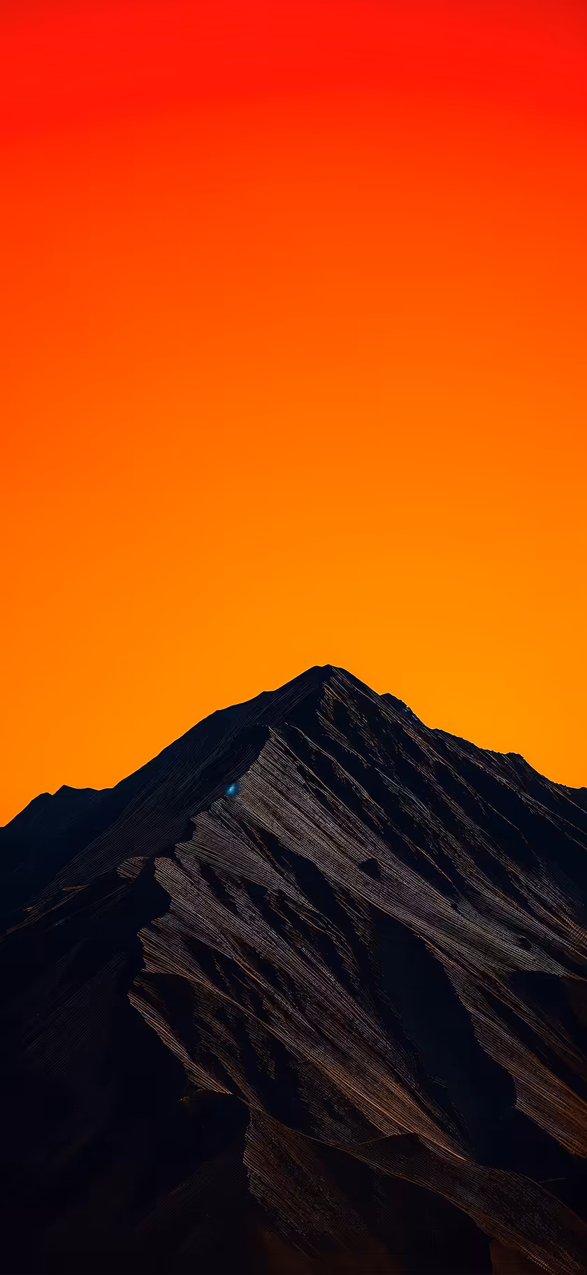 dark-mountain-sunset-orange-sky-minimal-wallpaper-4k