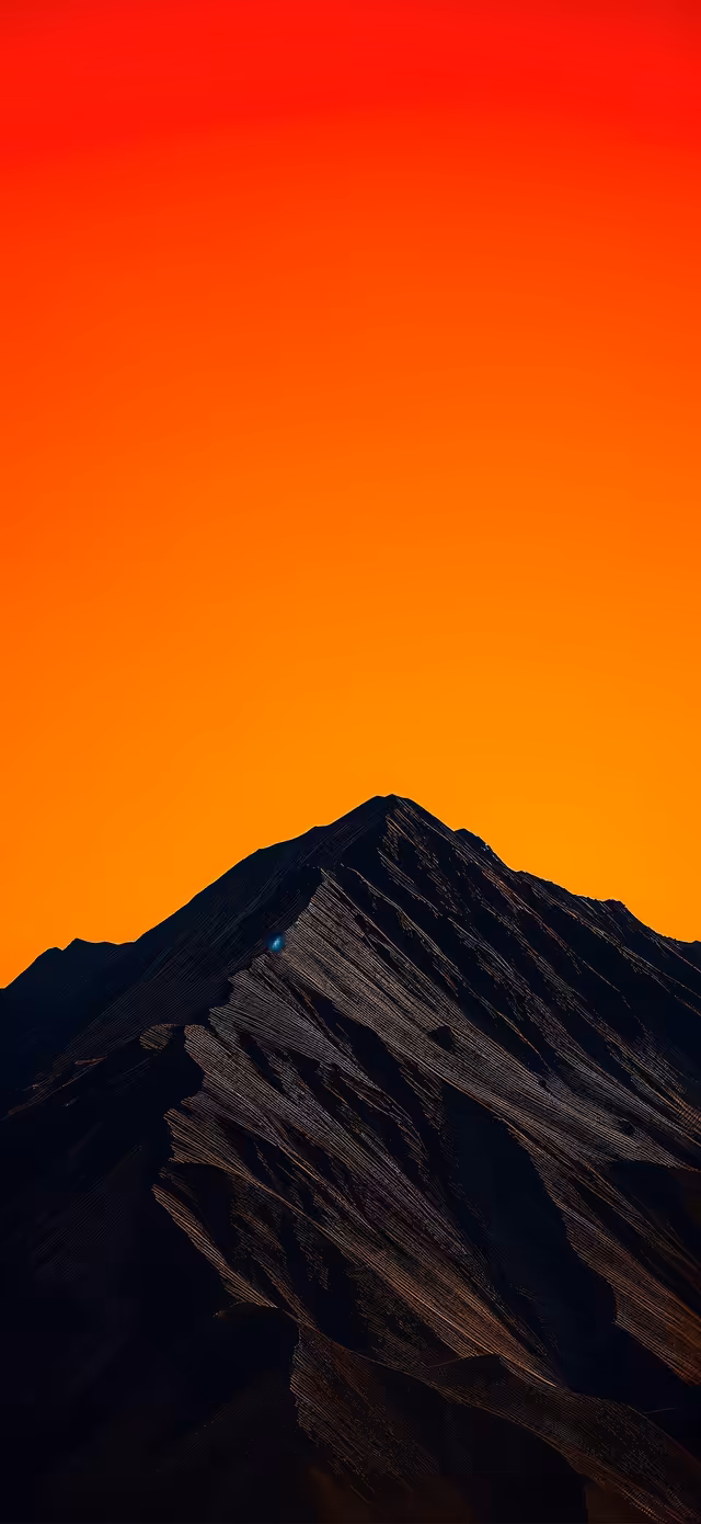 dark-mountain-sunset-orange-sky-minimal-wallpaper-4k